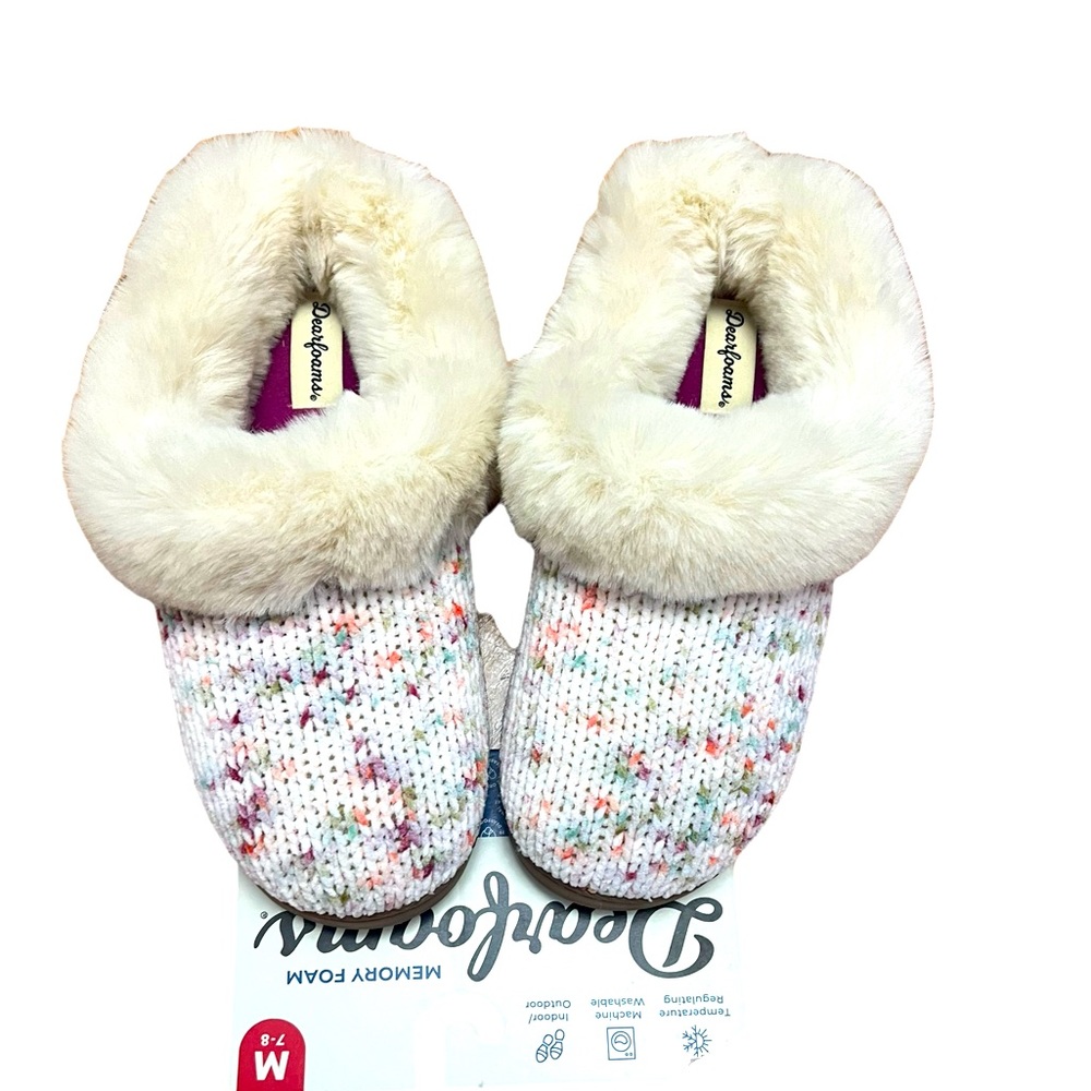 Dearfoam slip on house shoes women’s size 7-8 medium